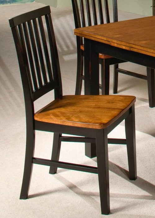 Siena Slat Back Side Chair - Black And Cider (2 Pack) Sn-Ch-180-Bcr-Rta By Intercon Furniture