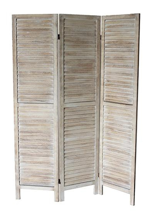 Natural Rustic Shutter 3-Panel Room Divider 7038-NAT