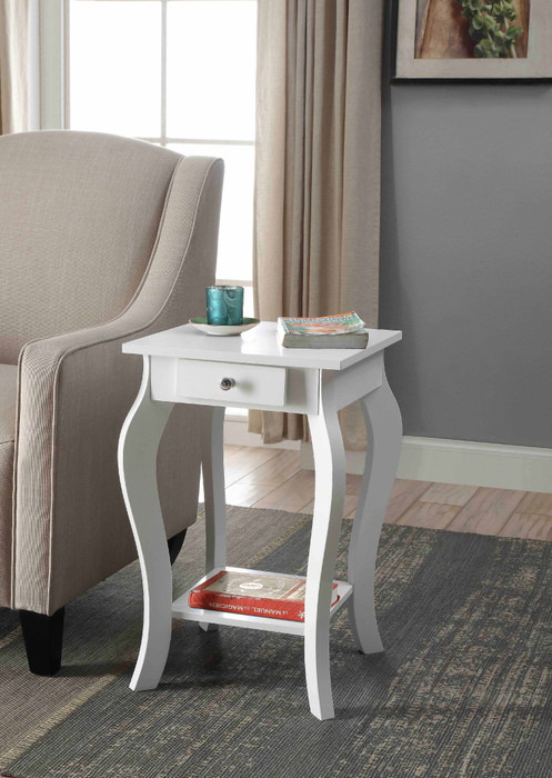 White Square Top End Table 7092-WH