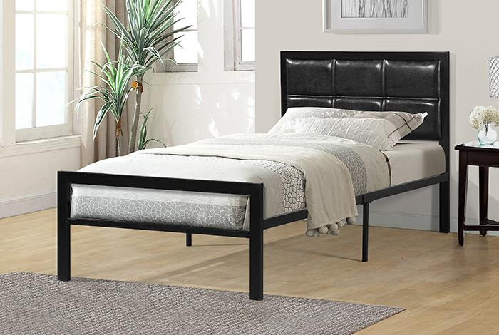 Pu Headboard Metal Platform Bed - Twin 7555-TWIN