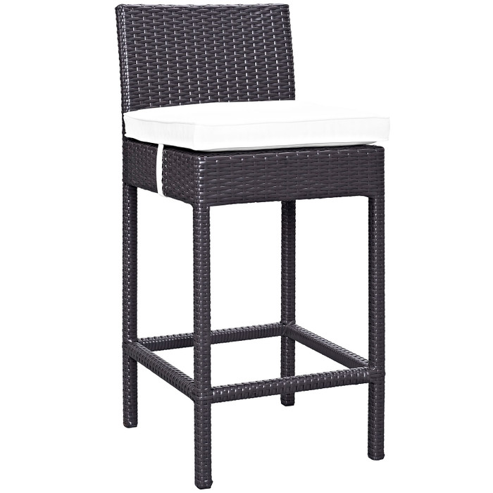 EEI-1006-EXP-WHI Convene Outdoor Patio Fabric Bar Stool By Modway