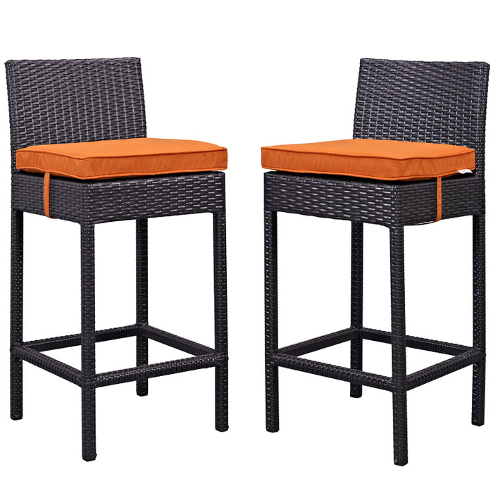 EEI-1281-EXP-ORA Lift Bar Stool Outdoor Patio Set Of 2 By Modway