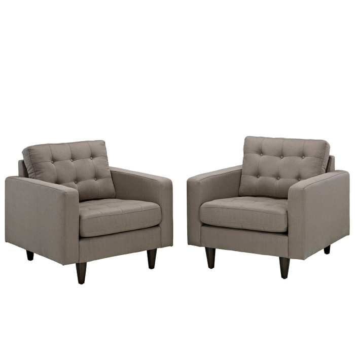 EEI-1283-GRA Empress Armchair Upholstered Fabric Set Of 2 By Modway