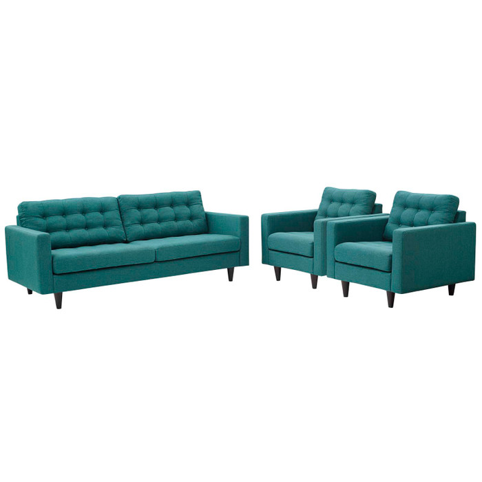EEI-1314-TEA Empress Sofa And Armchairs Set Of 3 By Modway