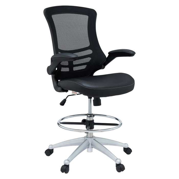 EEI-1422-BLK Attainment Vinyl Drafting Chair By Modway