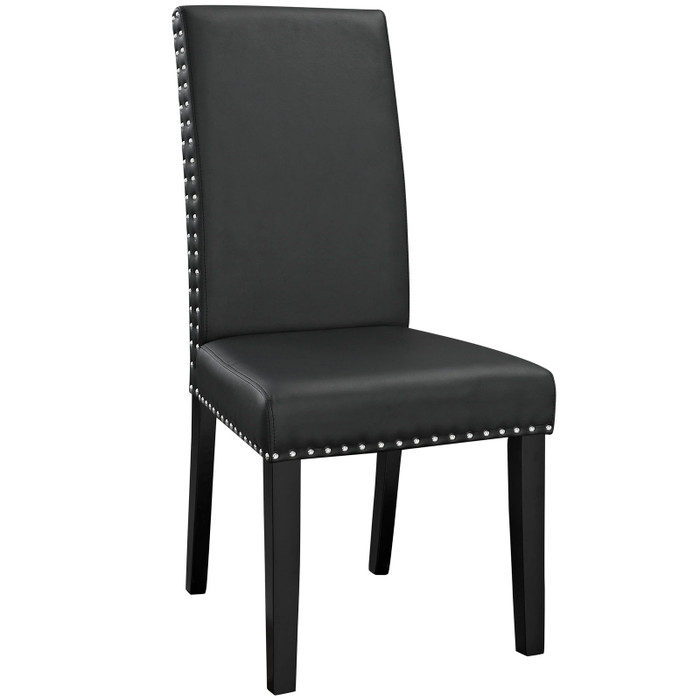 EEI-1491-BLK Parcel Dining Faux Leather Side Chair By Modway