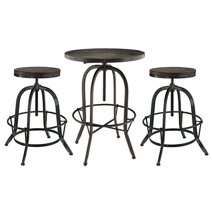 EEI-1602-BLK-SET Gather 3 Piece Dining Set By Modway