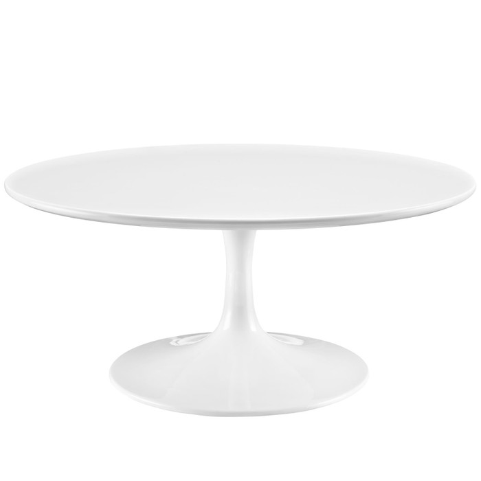 EEI-1646-WHI Lippa 36" Round Wood Coffee Table By Modway