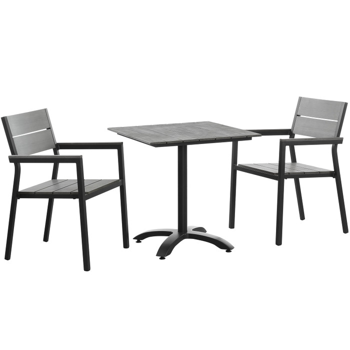 EEI-1759-BRN-GRY-SET Maine 3 Piece Outdoor Patio Dining Set By Modway