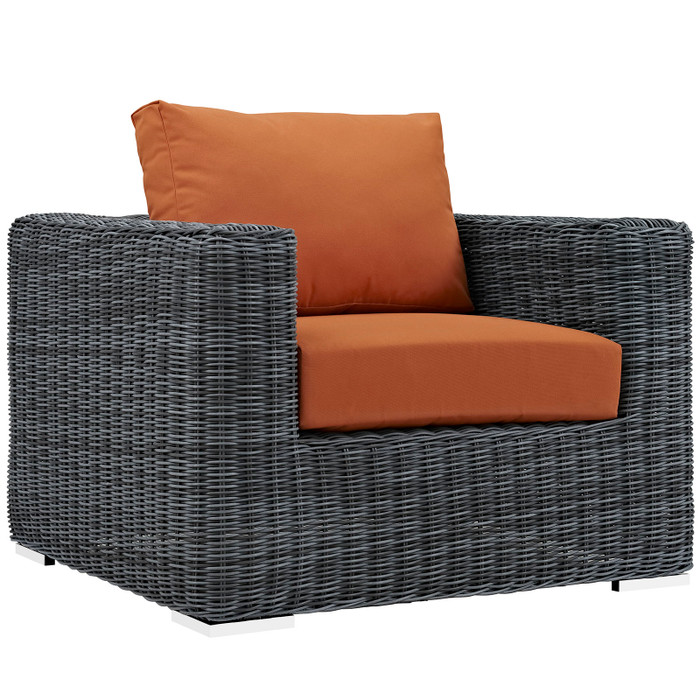 EEI-1864-GRY-TUS Summon Outdoor Patio Fabric Sunbrella Armchair By Modway