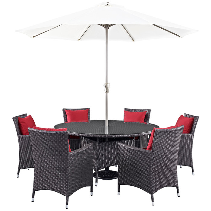 EEI-2194-EXP-RED-SET Convene 8 Piece Outdoor Patio Dining Set By Modway