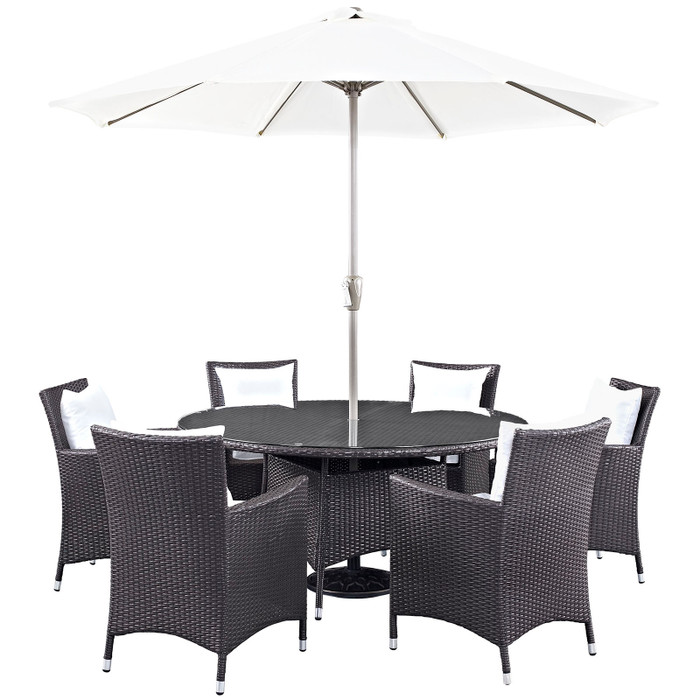 EEI-2194-EXP-WHI-SET Convene 8 Piece Outdoor Patio Dining Set By Modway