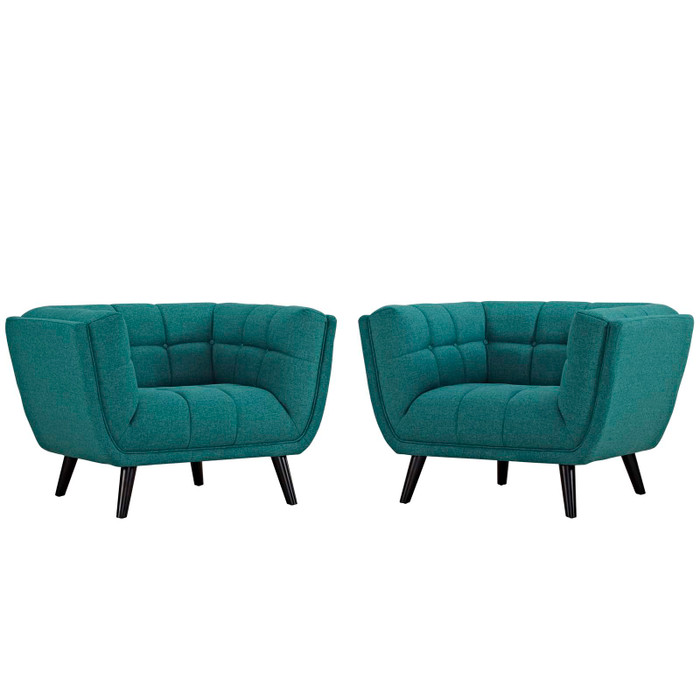 EEI-2982-TEA-SET Bestow 2 Piece Upholstered Fabric Armchair Set By Modway