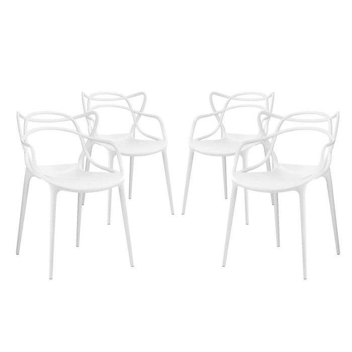 EEI-2348-WHI-SET Entangled Dining Set Set Of 4 By Modway
