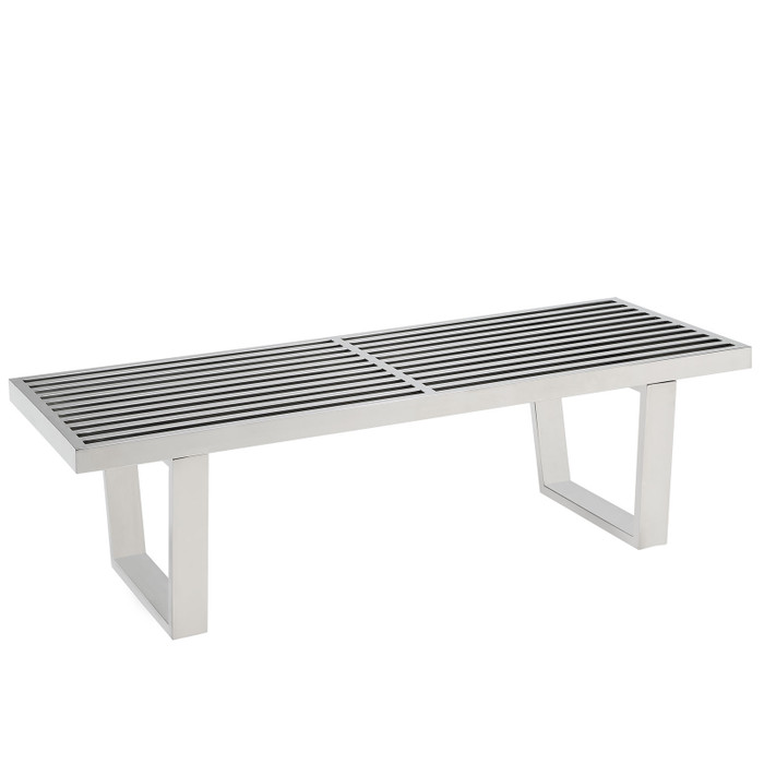 EEI-247-SLV Sauna 4' Stainless Steel Bench By Modway