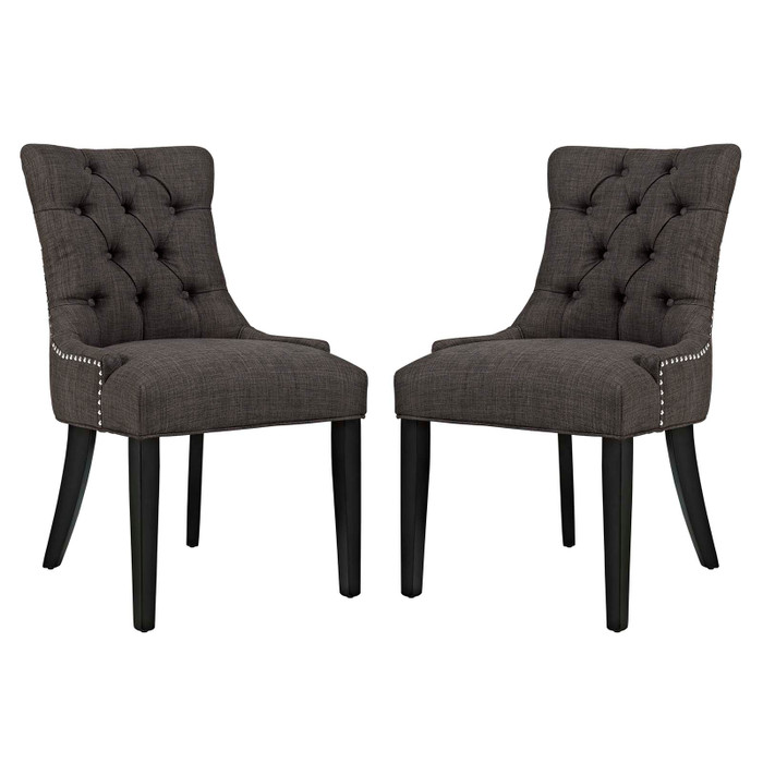 EEI-2743-BRN-SET Regent Dining Side Chair Fabric Set Of 2 By Modway