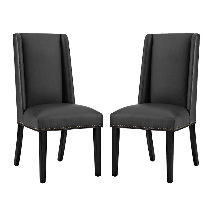 EEI-2747-BLK-SET Baron Dining Chair Vinyl Set Of 2 By Modway