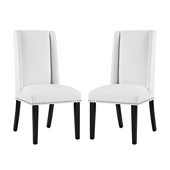 EEI-2747-WHI-SET Baron Dining Chair Vinyl Set Of 2 By Modway
