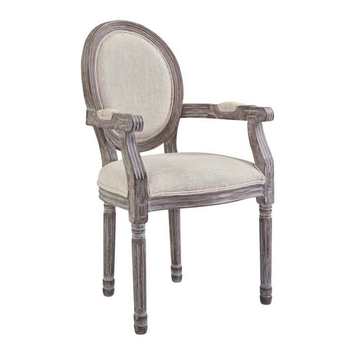 EEI-2823-BEI Emanate Vintage French Upholstered Fabric Dining Armchair By Modway