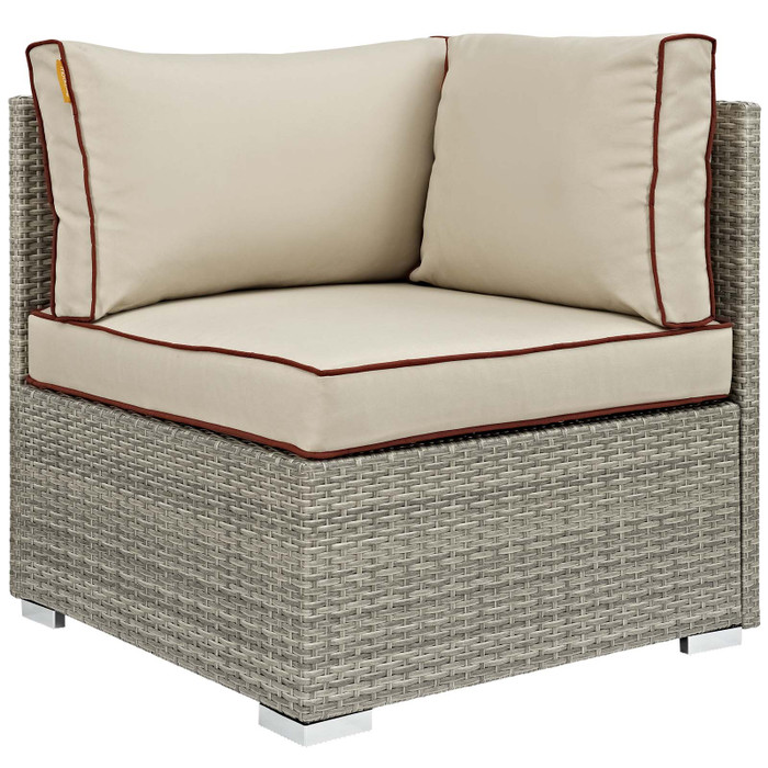 EEI-2956-LGR-BEI Repose Outdoor Patio Corner By Modway
