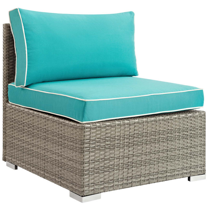 EEI-2958-LGR-TRQ Repose Outdoor Patio Armless Chair By Modway