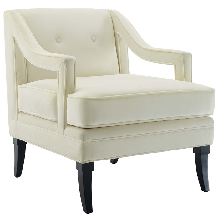 EEI-2996-IVO Concur Button Tufted Performance Velvet Armchair By Modway