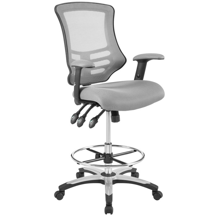 EEI-3043-GRY Calibrate Mesh Drafting Chair By Modway