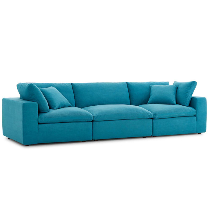 EEI-3355-TEA Commix Down Filled Overstuffed 3 Piece Sectional Sofa Set By Modway