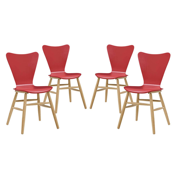EEI-3380-RED Cascade Dining Chair Set Of 4 By Modway