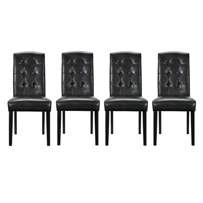 EEI-3464-BLK Perdure Dining Chairs Vinyl Set Of 4 By Modway