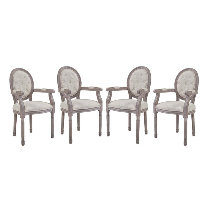 EEI-3471-BEI Arise Dining Armchair Upholstered Fabric Set Of 4 By Modway