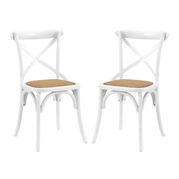 EEI-3481-WHI Gear Dining Side Chair Set Of 2 By Modway