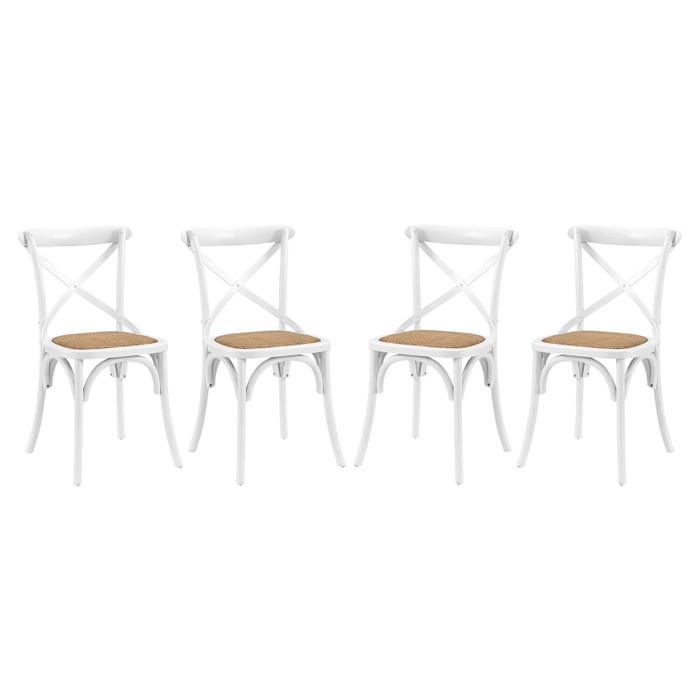 EEI-3482-WHI Gear Dining Side Chair Set Of 4 By Modway