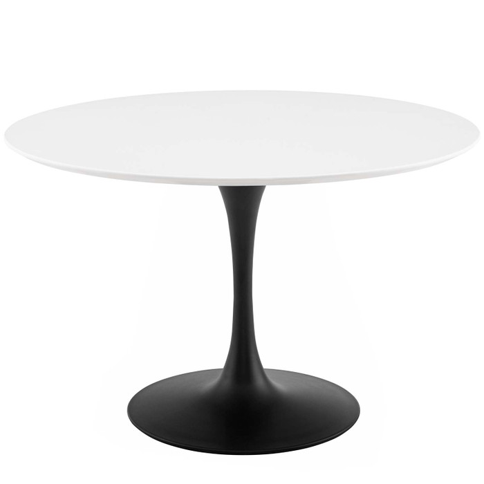 EEI-3522-BLK-WHI Lippa 47" Round Wood Dining Table By Modway