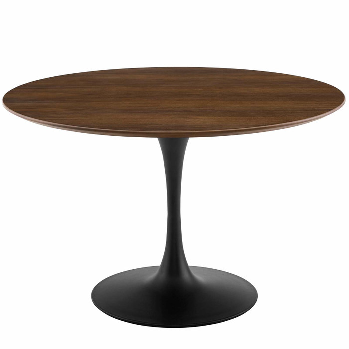 EEI-3532-BLK-WAL Lippa 47" Round Walnut Dining Table By Modway