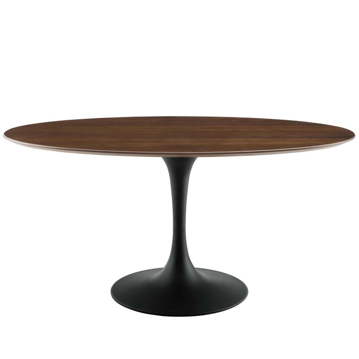 EEI-3543-BLK-WAL Lippa 60" Oval Walnut Dining Table By Modway