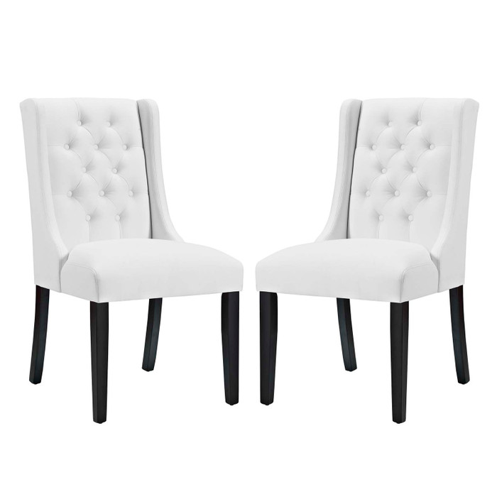 EEI-3555-WHI Baronet Dining Chair Vinyl Set Of 2 By Modway
