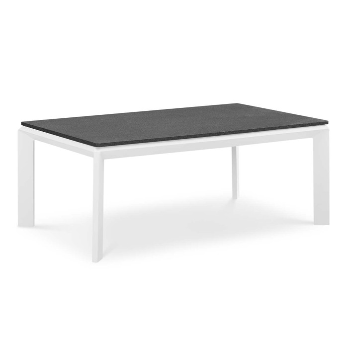 EEI-3570-WHI Riverside Aluminum Outdoor Patio Coffee Table By Modway