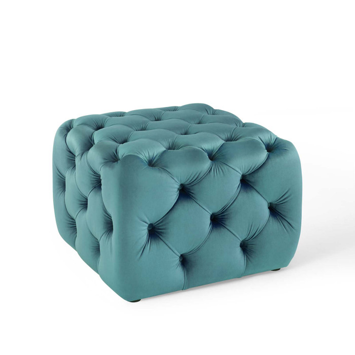 EEI-3776-SEA Amour Tufted Button Square Performance Velvet Ottoman By Modway