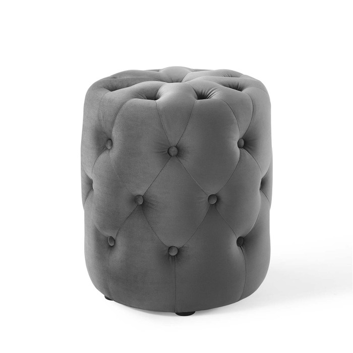 EEI-3778-GRY Amour Tufted Button Round Performance Velvet Ottoman By Modway