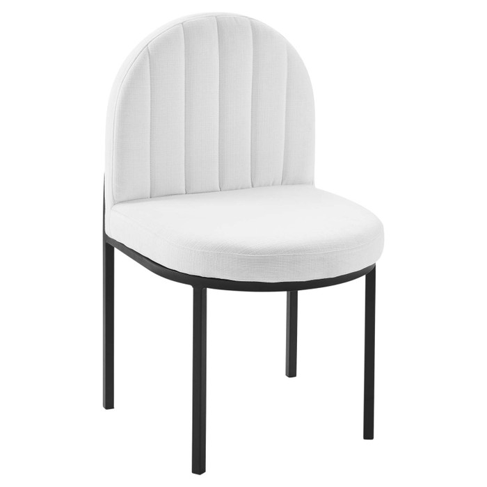 EEI-3803-BLK-WHI Isla Channel Tufted Upholstered Fabric Dining Side Chair By Modway
