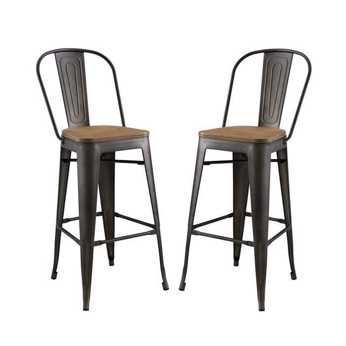 EEI-3896-BRN-SET Promenade Bar Stool Set Of 2 By Modway