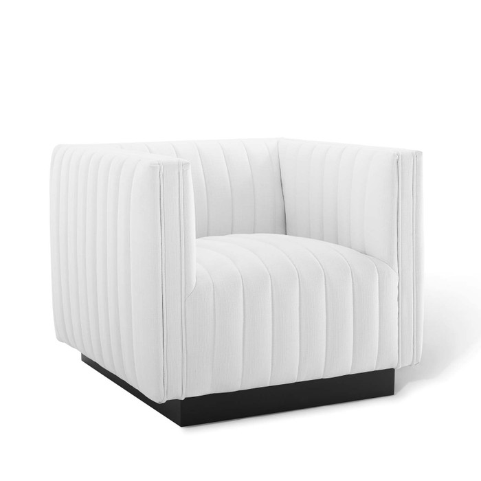 EEI-3927-WHI Conjure Tufted Upholstered Fabric Armchair By Modway