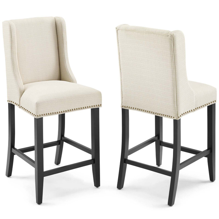 EEI-4016-BEI Baron Counter Stool Upholstered Fabric Set Of 2 By Modway