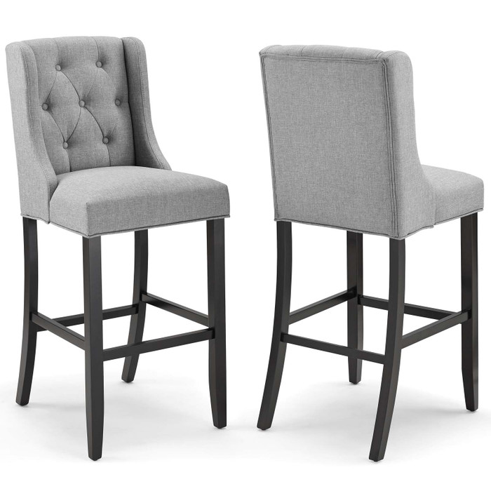 EEI-4022-LGR Baronet Bar Stool Upholstered Fabric Set Of 2 By Modway