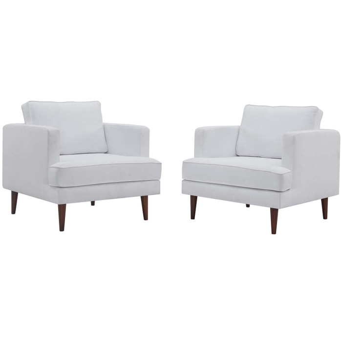 EEI-4079-WHI Agile Upholstered Fabric Armchair Set Of 2 By Modway