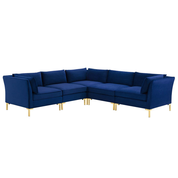 EEI-4275-NAV Ardent 5-Piece Performance Velvet Sectional Sofa By Modway