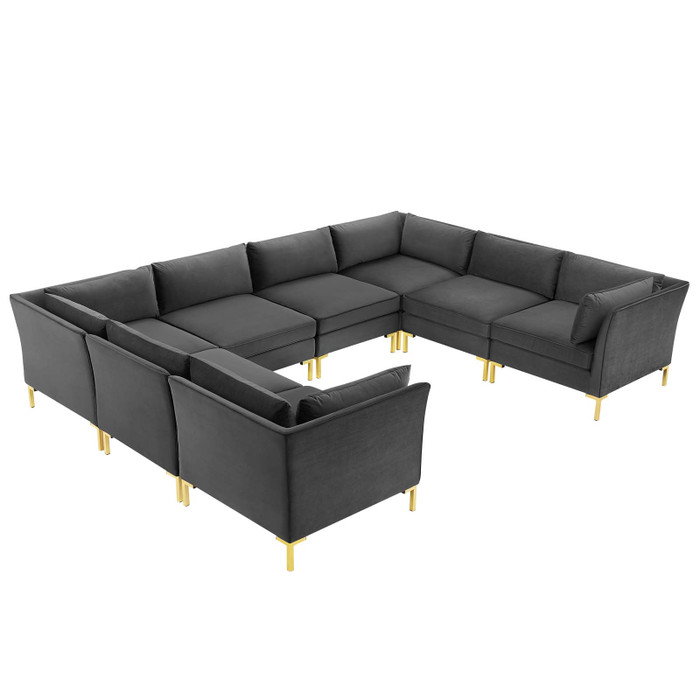 EEI-4279-GRY Ardent 8-Piece Performance Velvet Sectional Sofa By Modway