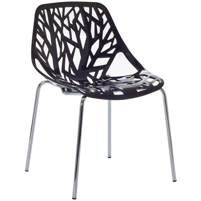 EEI-651-BLK Stencil Dining Side Chair By Modway
