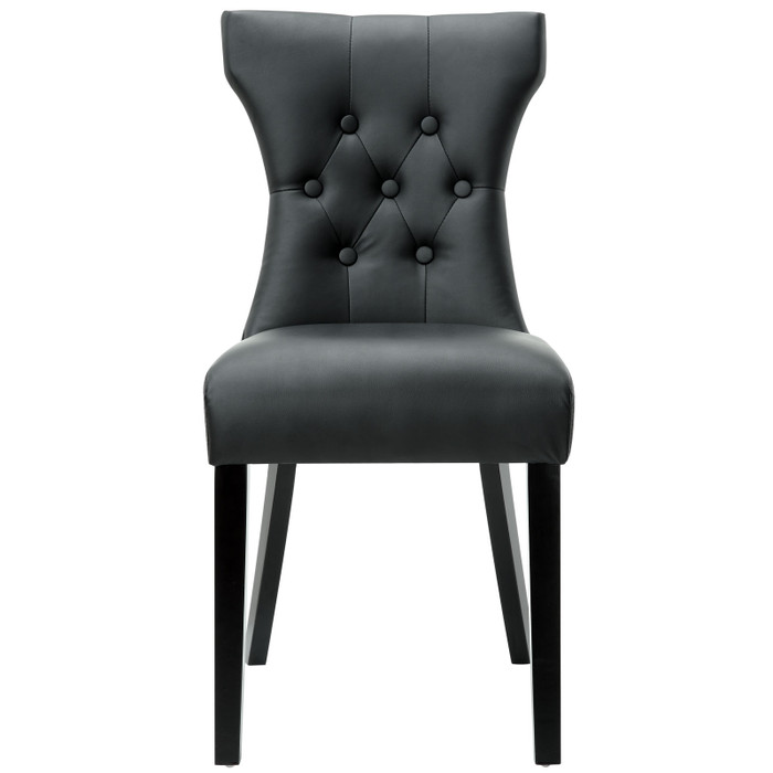 EEI-812-BLK Silhouette Dining Vinyl Side Chair By Modway